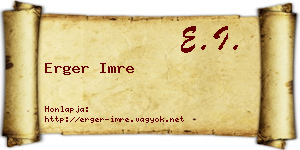 Erger Imre névjegykártya